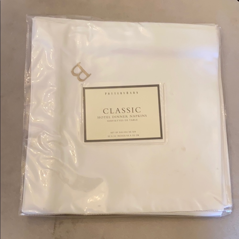 Pottery Barn “B” Monogrammed Dinner Napkins